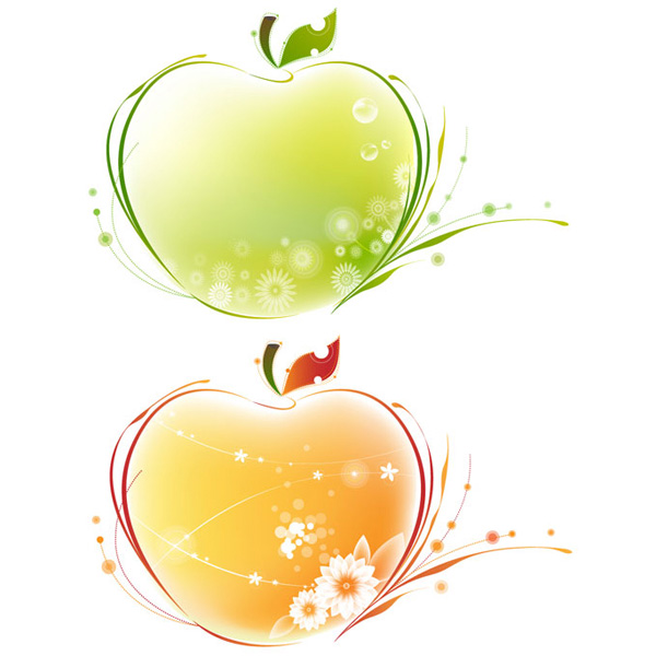 2 Floral Glow Abstract Apples Vector Set web vector apple vector unique ui elements transparent stylish set quality original orange new interface illustrator high quality hi-res HD green apple graphic glowing fresh free download free flowers elements download detailed design creative ai abstract apple   
