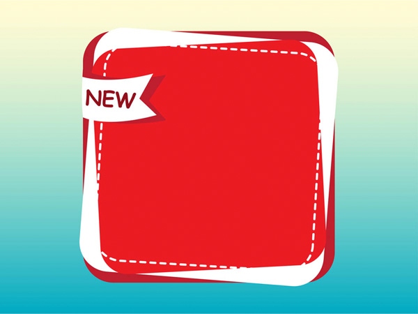 Red Rounded Corner "New" UI Label web vector unique ui elements stylish stitched sales rounded corners ribbon red label red quality original new ribbon new layered label interface illustrator high quality hi-res HD graphic fresh free download free elements download detailed design creative bright badge ai   