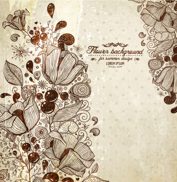 Exquisite European Vintage Floral Background web vintage vector unique ui elements stylish quality pattern original old fashioned new interface illustrator high quality hi-res HD hand painted hand drawn graphic fresh free download free flowers European eps elements download dotted detailed design creative background   