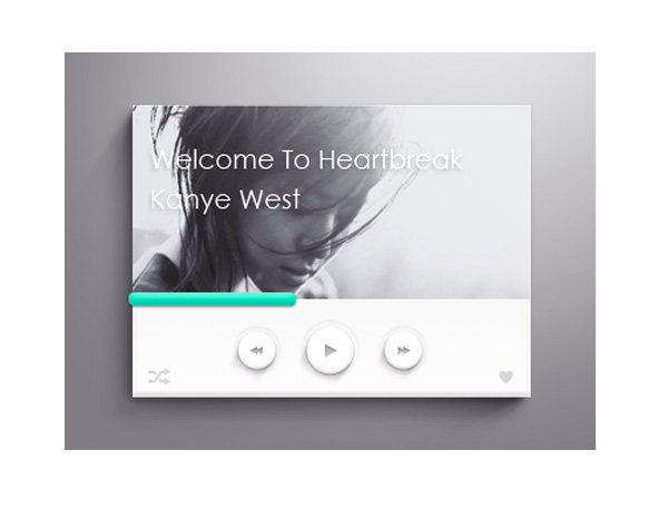 Smooth Simple Music Player Interface PSD white music player white web unique ui elements ui stylish quality psd progress bar player original new music player mp3 modern minimal media interface hi-res HD green progress bar fresh free download free elements download detailed design creative clean audio   