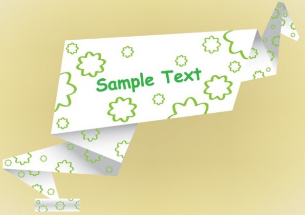 Folder Paper Floral Origami Vector Banner web vector unique ui elements text stylish quality paper original origami new message interface illustrator high quality hi-res HD green graphic fresh free download free folded flowers floral elements download detailed design creative banner ai   