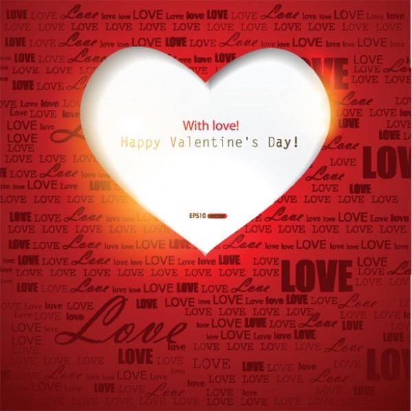 "With Love" Heart Cutout Valentines Card web vector Valentines day card valentines card unique ui elements stylish red quality original new love lights interface inset illustrator high quality hi-res heart HD graphic fresh free download free eps elements download detailed design cutout creative background   