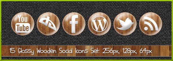 Glossy Wooden Round Social Media Icons Set wooden wood web unique ui elements ui stylish social shiny round quality png original new networking modern media interface icons hi-res HD glossy fresh free download free elements download detailed design creative clean button bookmarking   