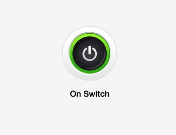 Classy White/Green Power On Button PSD web unique ui elements ui switch stylish quality psd power on button power button power original on button on new modern interface hi-res HD fresh free download free elements download detailed design creative clean   