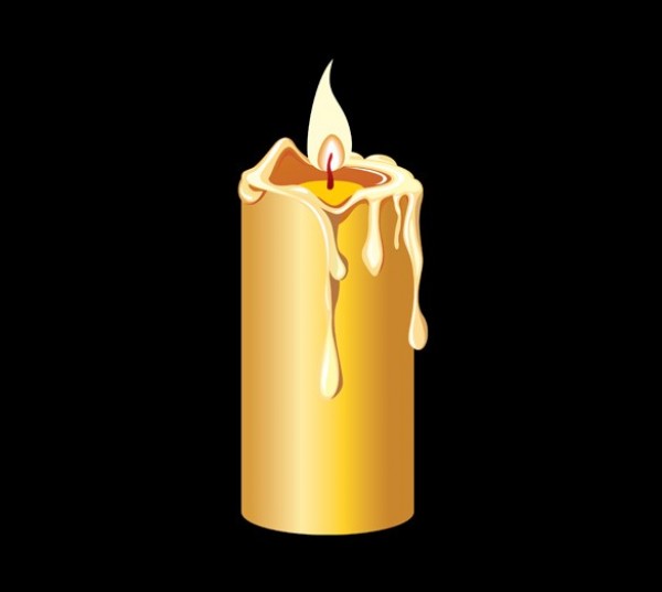 Dripping Lit Wax Candle Vector Graphic web vector candle vector unique ui elements stylish quality original new melting lit candle lit interface illustrator high quality hi-res HD graphic fresh free download free flame elements dripping download detailed design creative candle black background   