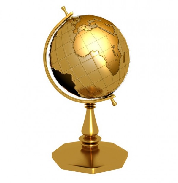 Beautiful Golden Globe Icon PSD web unique ui elements ui stylish quality psd original new modern map jpg interface hi-res HD golden globe golden gold globe on stand globe fresh free download free elements download detailed design creative clean   