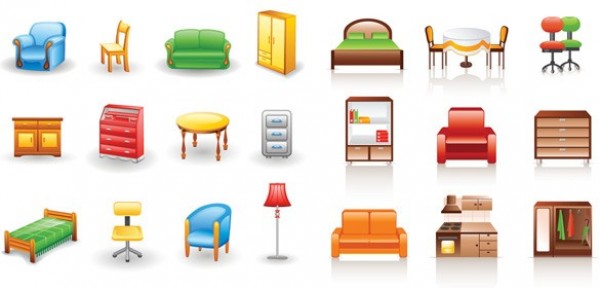 30 Detailed Home Furniture Vector Icons Set web vector unique ui elements table stylish sofa set quality original new interface illustrator icons icon household high quality hi-res HD graphic furniture furnishings fresh free download free elements dresser download detailed desk design creative couch closet chest of drawers chairs bed   