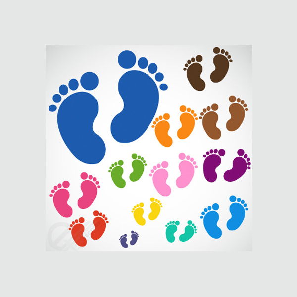13 Colorful Baby Footprints Vector Set web vector unique ui elements svg stylish set quality original new interface illustrator high quality hi-res HD graphic fresh free download free foot print eps elements download detailed design creative colors colorful child baby footprint baby feet baby ai   