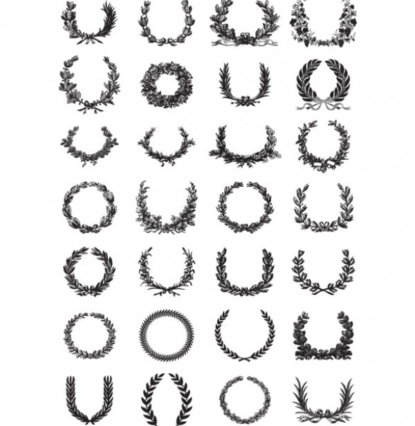 28 Detailed Wreath Decorations Set wreaths web vectors vector graphic vector unique ultimate quality photoshop pack ornament original new modern illustrator illustration high quality fresh free vectors free download free floral element download detailed design decoration creative ai   