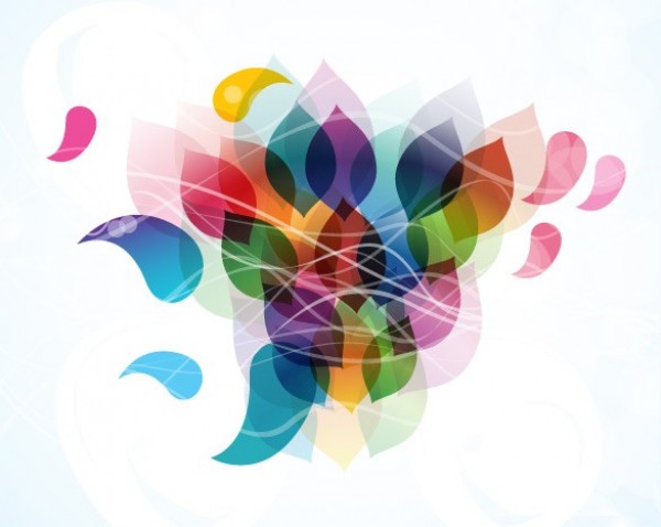 Vivid Colored Petals Abstract Vector Background vector unique transparent stylish shapes quality petals original illustrator high quality graphic fresh free download free floral download creative colors colorful background ai abstract   