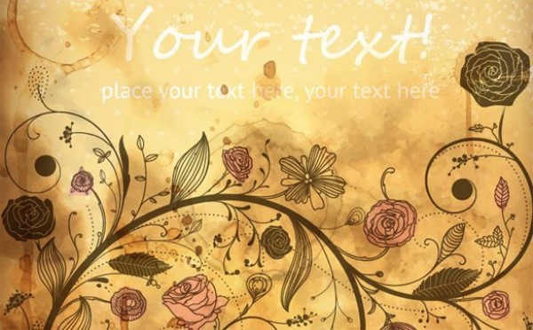 Antique Floral Grunge Vector Background web vintage vector unique stylish quality original illustrator high quality grungy grunge graphic fresh free download free flowers floral download design creative background antique   
