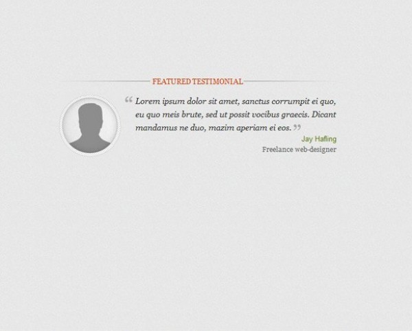 Sleek Coded Testimonial HTML/CSS web unique ui elements ui testimonial stylish simple quality original new modern interface html hi-res HD grey fresh free download free featured elements download detailed design css creative coded clean avatar   