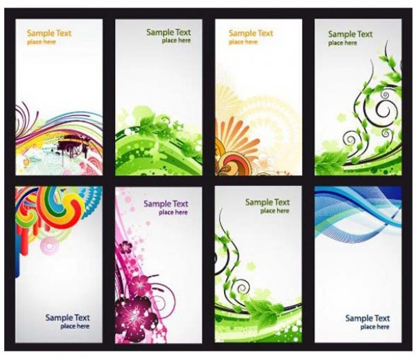8 Abstract Nature Wave Vector Card Backgrounds web vector unique stylish quality original nature leaves illustrator high quality graphic fresh free download free download design creative colorful card background abstract   