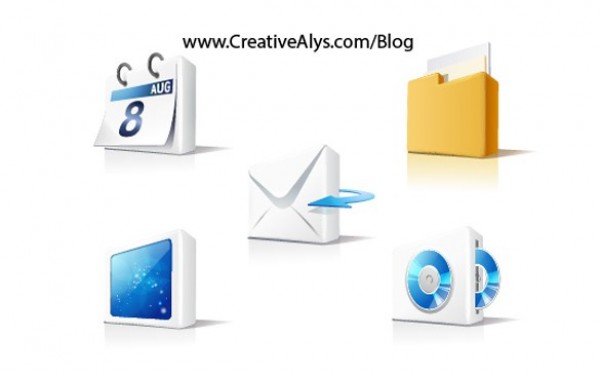 5 Computer 3D Desktop Vector Icons Set web vector unique ui elements stylish set quality pc icon original office new monitor mail interface illustrator icons high quality hi-res HD graphic fresh free download free folder icon envelope elements download detailed desktop design creative computer icons computer calendar icon blue ray icon blue ray   