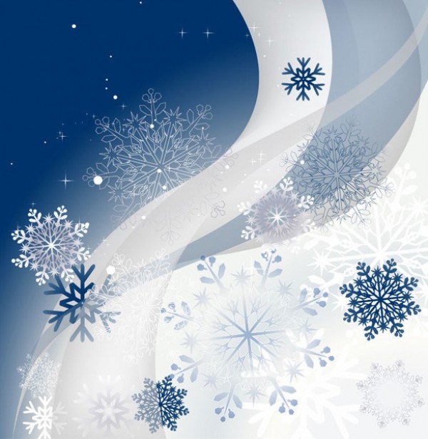 Blue & White Snowflake Abstract Vector Background wintertime winter white web wave vector unique stylish snowflake quality original illustrator high quality graphic fresh free download free eps download design curve creative blue background abstract   