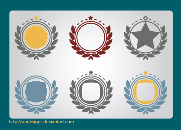 6 Wreath Award Badge Vector Frames Set wreath award wreath web vector wreath vector unique ui elements stylish star set quality original new labels wreath badge interface illustrator high quality hi-res HD graphic fresh free download free elements download detailed design creative badges award ai   