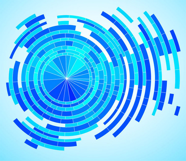Abstract Tech Blue Rings Vector Background vector tech background tech rings radial free download free circles blue background abstract   