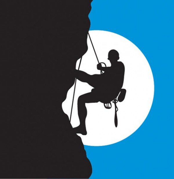 Rock Climber Silhouette Moon Vector Background web vector unique ui elements stylish silhouette rock climber quality original new interface illustrator high quality hi-res HD graphic full moon fresh free download free eps elements download detailed design creative climber cliff hanger cdr background ai   