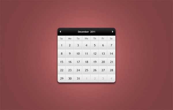 Custom Web Calendar Interface PSD web unique ui elements ui stylish quality psd original new month modern interface hi-res HD fresh free download free elements download detailed design date creative clean calendar black   