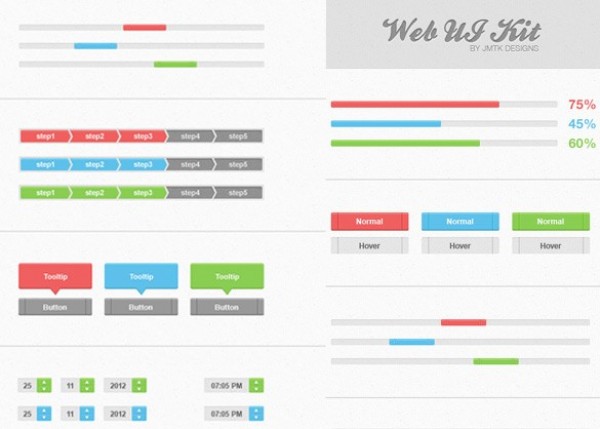 Clean Crisp Web UI Elements Kit PSD 11166 web unique ui set ui kit ui elements ui tooltips time button stylish steps states sliders set quality psd progress bars original new navigation steps bars modern kit interface hi-res HD fresh free download free elements download detailed design creative colors colorful clean calendar buttons buttons   