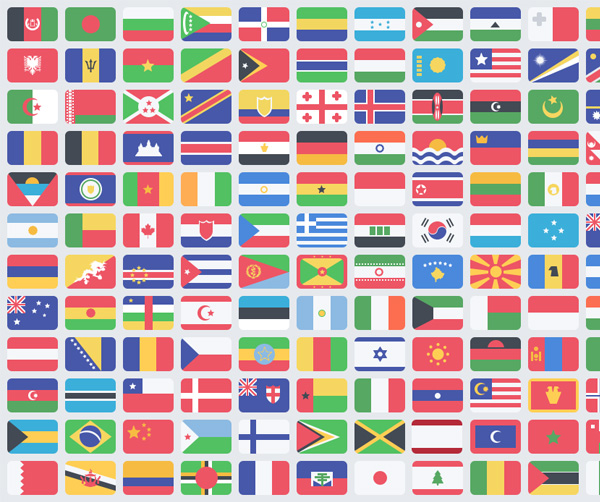 195 Flat World Flags Pack world flags world ui elements ui set rounded pack national free download free flat flag icons flag emblem   