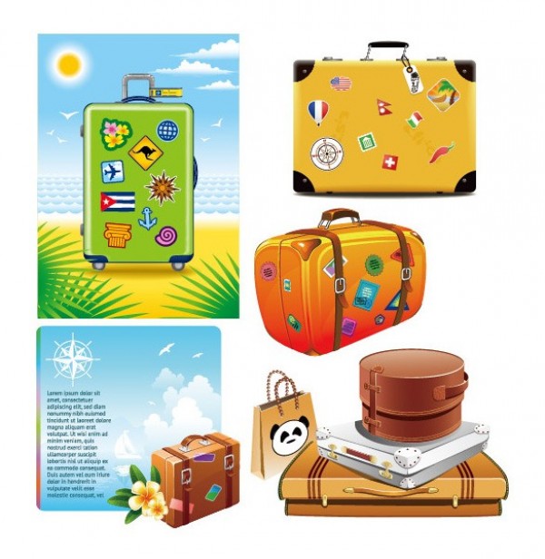 Suitcase Travel Bag Theme Vector Graphics web vector unique travel suitcase stylish quality purse original leather bag illustrator high quality graphic fresh free download free download design creative case bag   