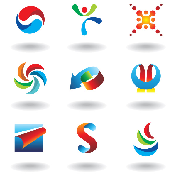 9 Abstract Vector Logotype Logo Elements Set vector symbols swirls shapes set s vector s person logo people logotypes logos free elements arrows abstract   