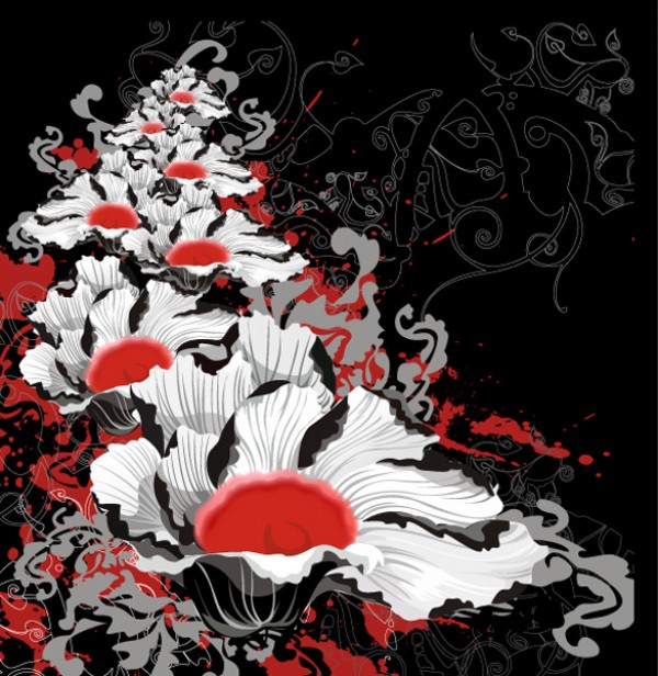 Exotic Red Black Flower Vector Background web vectors vector graphic vector unique ultimate ui elements stylish simple quality psd poppy poppies png photoshop pack original new modern jpg interface illustrator illustration ico icns high quality high detail hi-res HD GIF fresh free vectors free download free flower floral elements download detailed design creative clean background ai abstract   