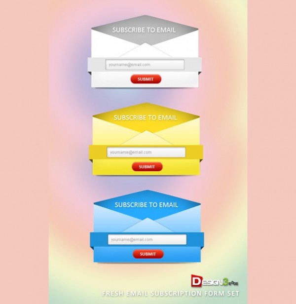 New Email Subscription Form Set PSD yellow white web unique ui elements ui subscription form stylish simple red button quality original new modern interface hi-res HD fresh free download free email subscription form email form elements download detailed design creative clean button blue   