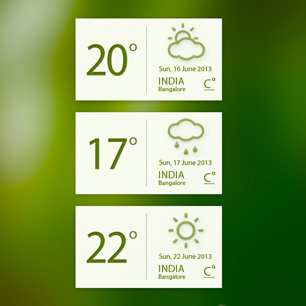 2 Flat  Weather Widgets Set weather widget weather icon ui elements ui temperature green free download free flat weather widget flat city   