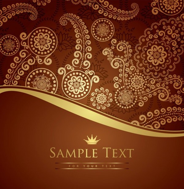 Rich Bronze Paisley Vector Background web vector unique tones stylish quality pattern paisley original illustrator high quality graphic gold fresh free download free floral elegant download design creative brown bronze background   