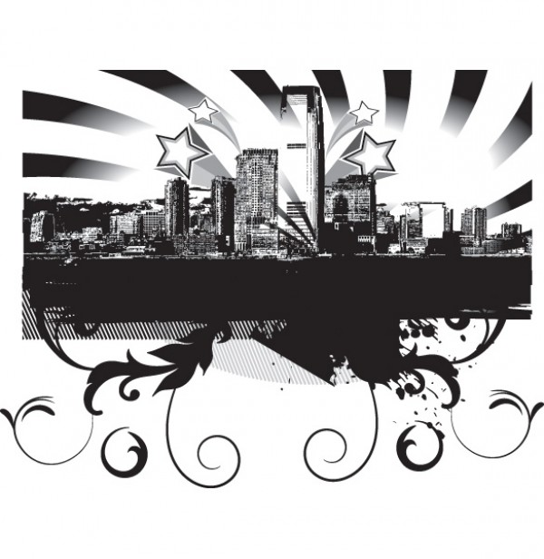 City Skyline Abstract Vector Background web vectors vector graphic vector unique ultimate ui elements sky scrapers silhouette quality psd png photoshop pack original night new modern jpg illustrator illustration ico icns high quality hi-def HD fresh free vectors free download free elements download design creative city skyline city background ai abstract   