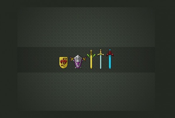 Intricate Pixel Icons Swords & Shields web unique ui elements ui tiny sword stylish simple shield quality pixel icon pixel original new modern interface icon hi-res HD fresh free download free elements download detailed design creative clean   