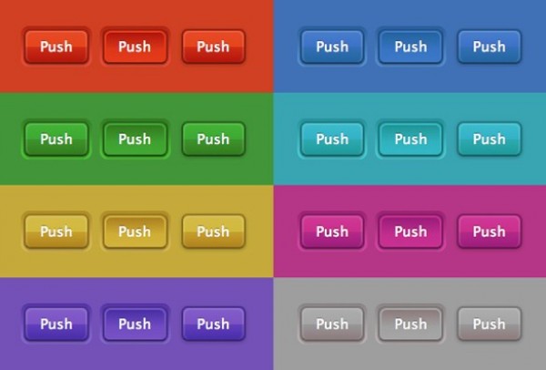 8 Beautiful Push Buttons UI Set CSS/HTML web unique ui elements ui stylish states set quality push buttons pressed original new modern interface html hover hi-res HD fresh free download free elements download detailed design css/html css creative colors colorful clean buttons blue active   