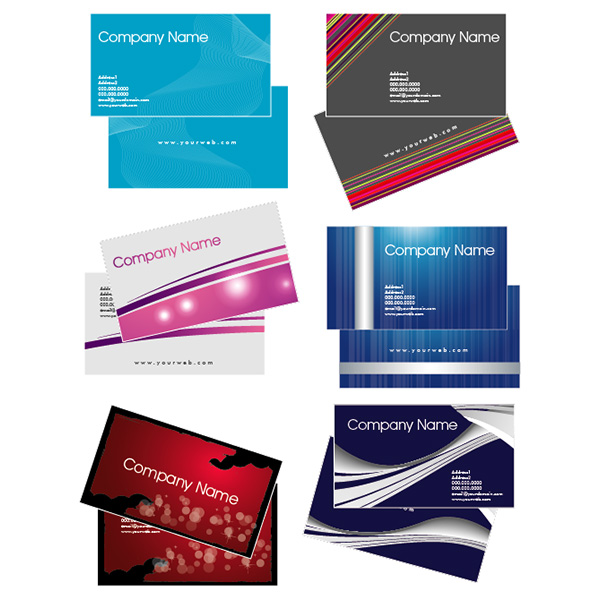 6 Abstract Lines Business Card Templates Set vector templates set presentation lines identity front free download free cards business cards back abstract   