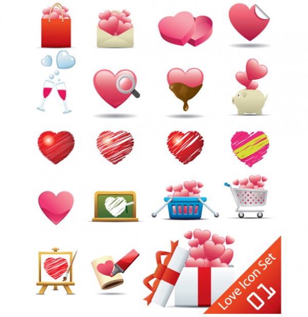 19 Romantic heart shaped vector icon pack vector Valentine’s Day heart source file psd photoshop resources illustrator heart-shaped heart-shaped petals of peach roses free vectors free downloads eps ai   
