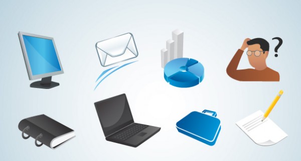 8 Business Office Vector Icons vectors vector graphic vector unique quality photoshop pack original office worker office notebook monitor modern illustrator illustration icons high quality fresh free vectors free download free envelope download creative computer business ai   