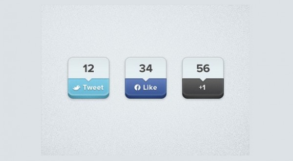 Crisp 3D Social Share Buttons Set PSD web unique ui elements ui twitter tweet stylish social share buttons social set quality psd original new modern like interface hi-res HD google fresh free download free facebook elements download detailed design creative clean buttons 3d +1   