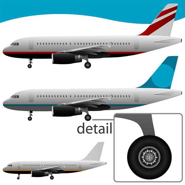 Realistic Aviation Airline Jet Aircraft Vectors vector jet transportation set realistic jet free flying flight download aviation airplane airline aircraft   