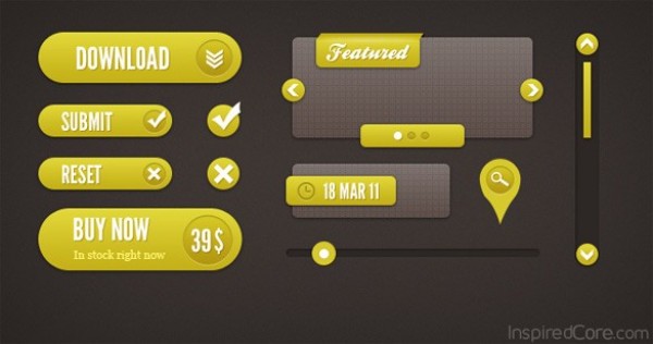 Trendy Modern Web UI Elements Kit PSD web vertical slider unique ui set ui kit ui elements ui trendy submit button stylish reset button quality psd original new modern map pin kit interface image slider hi-res HD fresh free download free featured badge elements download button download detailed design date tag creative clean check boxes   