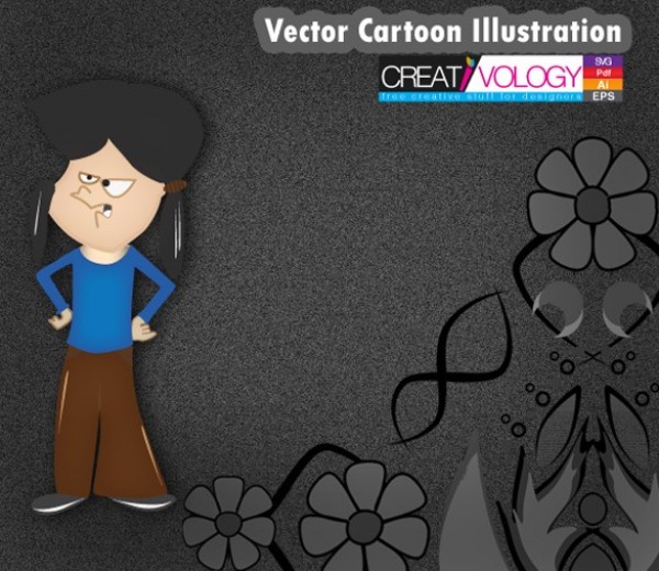 Cartoon Character Vector Illustration web vector unique ui elements svg stylish quality pdf original new interface illustrator high quality hi-res HD hands on hips graphic fresh free download free flowers floral eps elements download detailed design creative cranky face character cartoon background attitude ai   