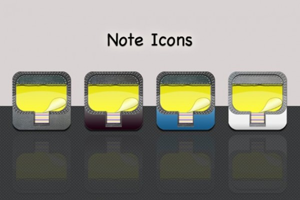 4 Amazing 3D Note App Icons Set PSD/PNG web unique ui elements ui stylish quality psd png original note icons note apps note app icon new modern iphone interface hi-res HD fresh free download free elements download detailed design creative clean 3D note icon 3d   