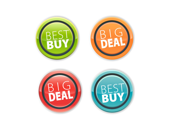 4 Colorful Vector Sales Stickers vector sticker sales stickers sales round red label free download free discount colorful best buy   