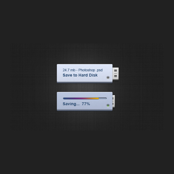 Creative USB Style Upload and Save Buttons PSD web USB save button usb upload button upload unique ui elements ui stylish set saving file save button quality psd progress bar original new modern interface hi-res HD fresh free download free elements download detailed design creative clean   