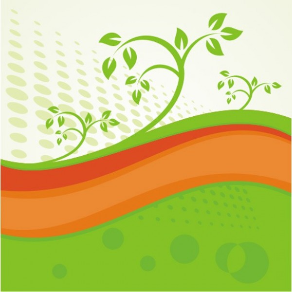 Green Floral Earth Abstract Vector Background web waves vector unique ui elements trees stylish quality original orange new nature leaves interface illustrator high quality hi-res HD halftone green graphic fresh free download free flowing floral eps elements earth download detailed design curves creative cdr background ai   