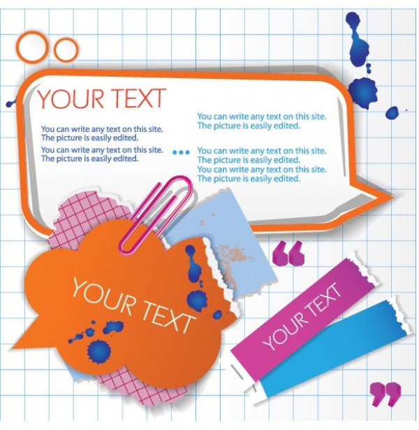 Ripped Paper Text Cloud Message UI Elements web vector unique ui elements torn paper text stylish speech cloud ripped paper quality original notes new message interface illustrator high quality hi-res HD graphic fresh free download free elements download dialogue box detailed design creative chat bubble   
