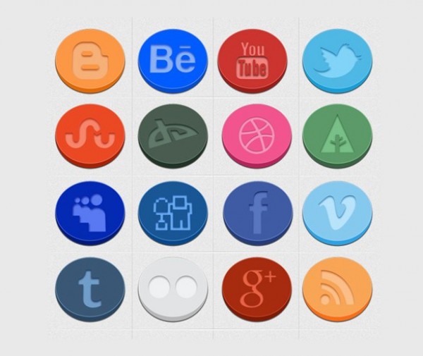 16 Round Colorful 3D Social Media Icons Pack PNG web unique ui elements ui stylish social icons set social icons set round quality png pack original new modern interface icons hi-res HD fresh free download free elements download detailed design creative colorful clean 3d   