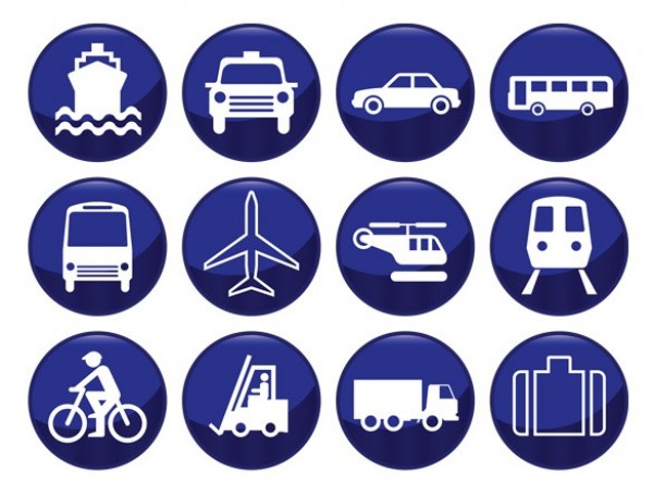 12 Round Blue Transport Silhouette Icons Set web vector unique ui elements truck travel transport train stylish silhouette ship round quality plane original new jet illustrator icons high quality hi-res helicopter HD graphic fresh free download free download design creative bus boat blue bicycle   