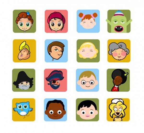16 Funny Faces Cartoon Characters Icons web vector unique ui elements stylish set quality pack original new interface illustrator high quality hi-res HD graphic funny faces fresh free download free faces elements download detailed design creative character cartoon avatar ai   