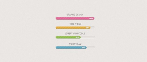 4 Clean Skills Progress Bars Set PSD web unique ui elements ui stylish skill progress bars skill set quality psd progress bars original new modern interface hi-res HD fresh free download free elements download detailed design creative colorful clean   